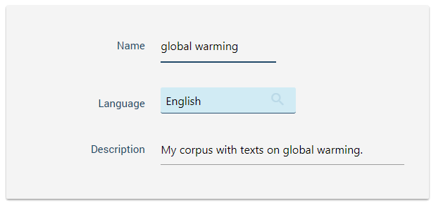 build a corpus - name and language