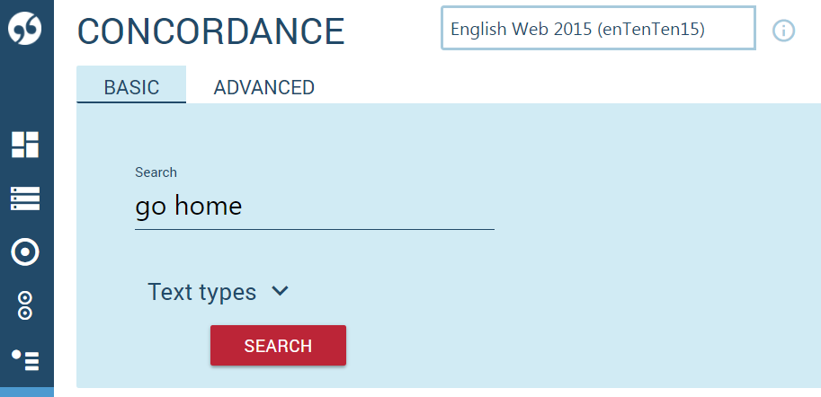Concordance simple search