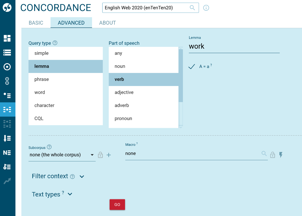 concordance-advanced-search Concordance - advanced search