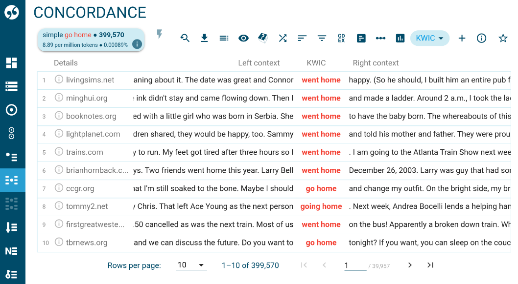concordance-result-page Concordance - result page