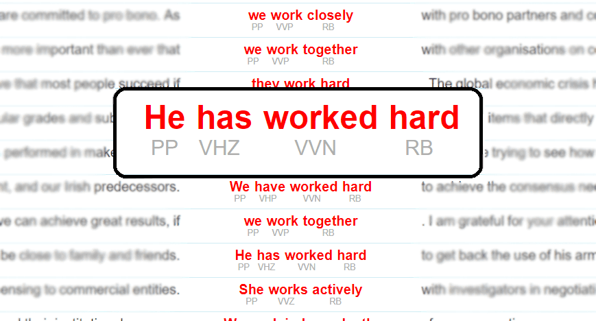 sentence_with_pos_tags Concordance from a corpus with pos tags